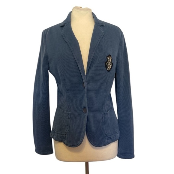 Les Copains Jackets & Blazers - Les Copains Cotton‎ Knit Blazer Jacket Blue size 48